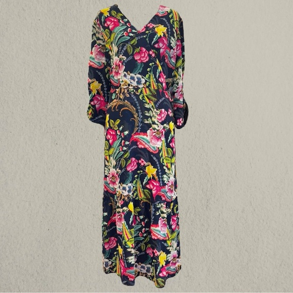 SOFT SURROUNDINGS SAMANTHA MAXI DRESS NAVY PAISLEY 1X NWT - Picture 3 of 11
